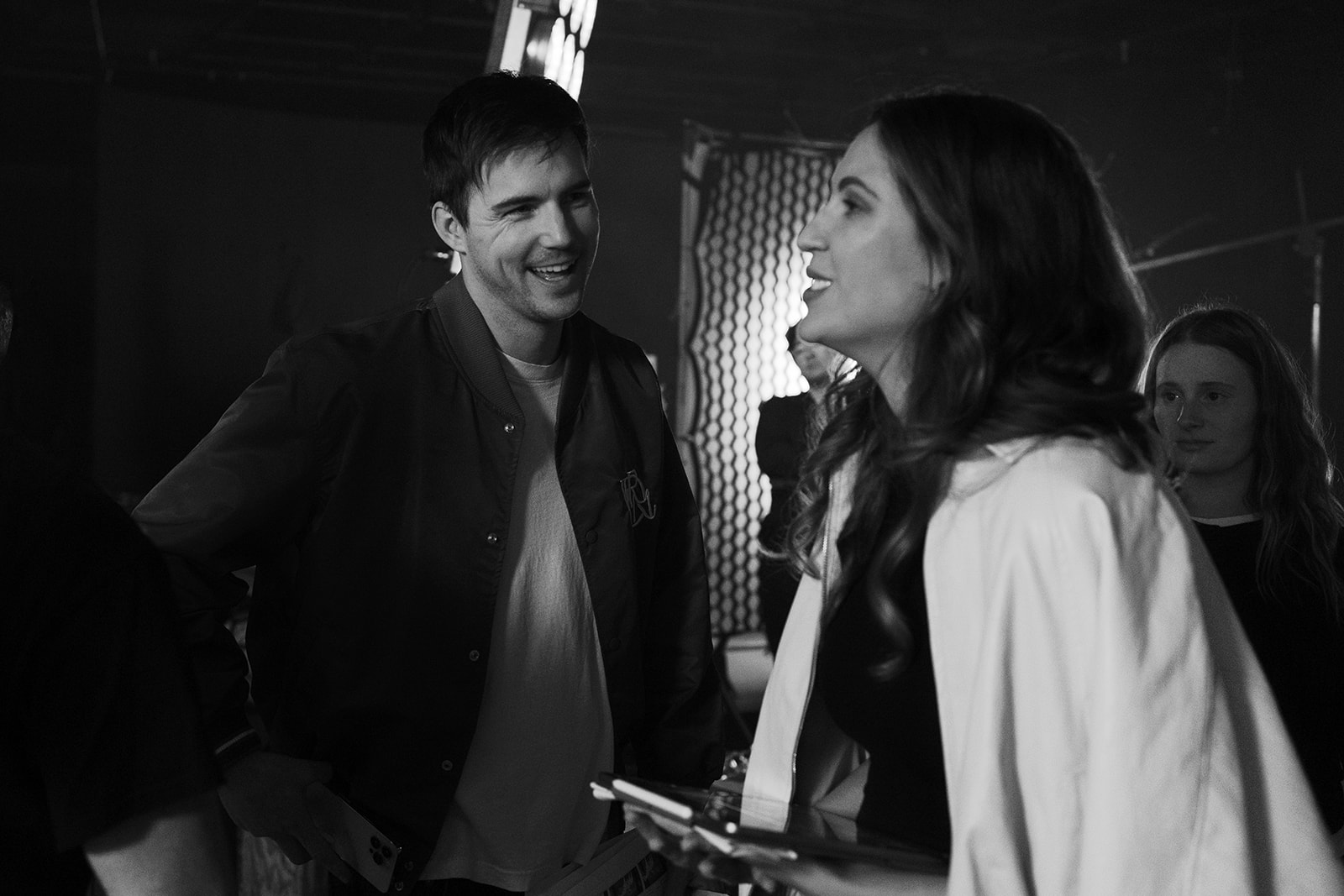 Mark and Rachel on set